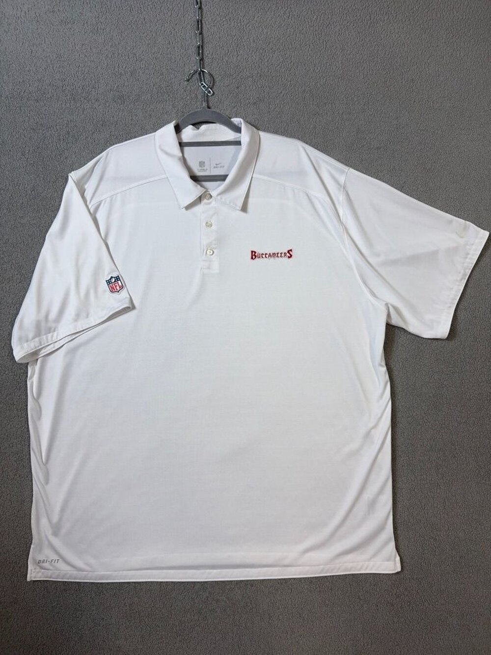 Nike Dri Fit Tampa Bay Buccaneers Polo Shirt White Size 3XL